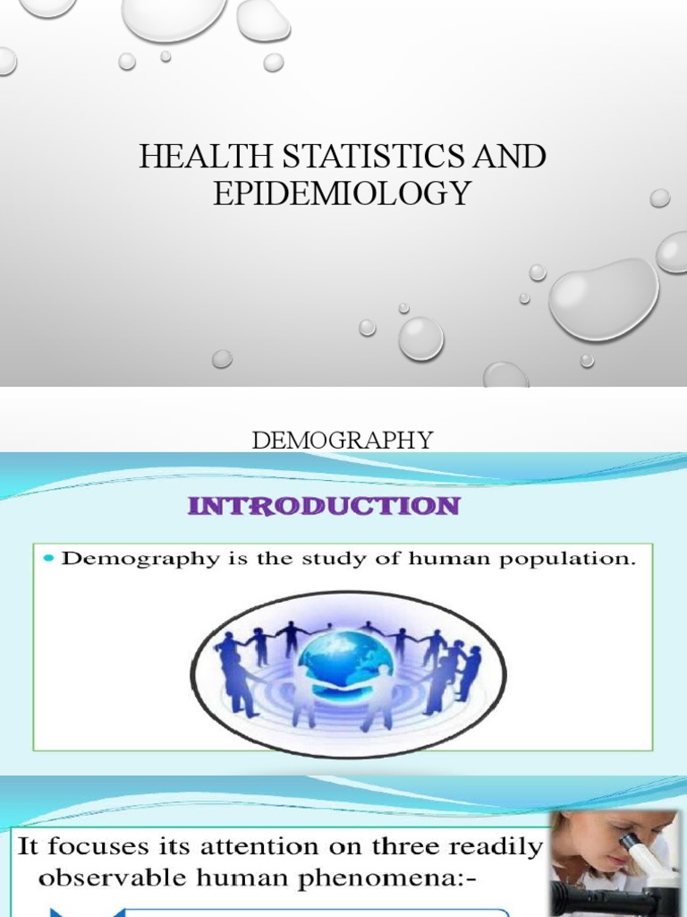 Health Statistics and Epidemiology PDF Epidemiology Mortality Rate