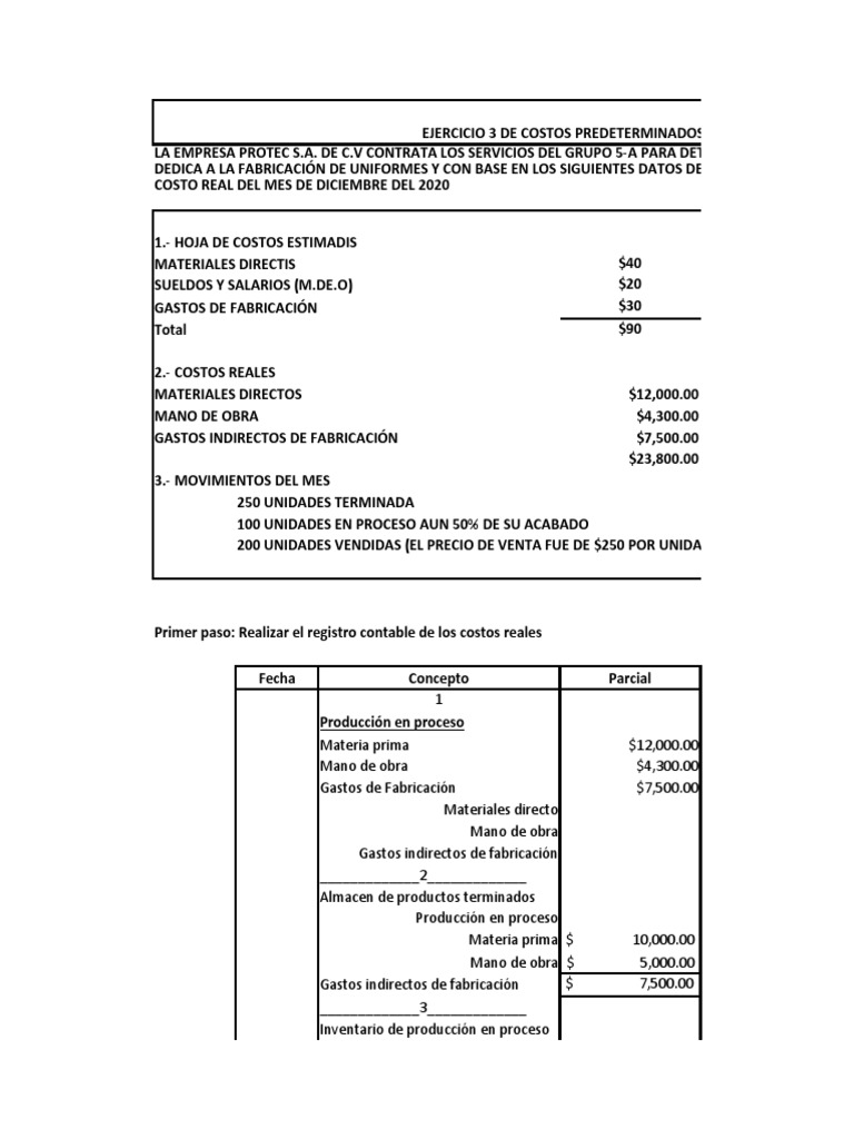 Ejercicios de Costosss | PDF | Costo | Contabilidad de gestión