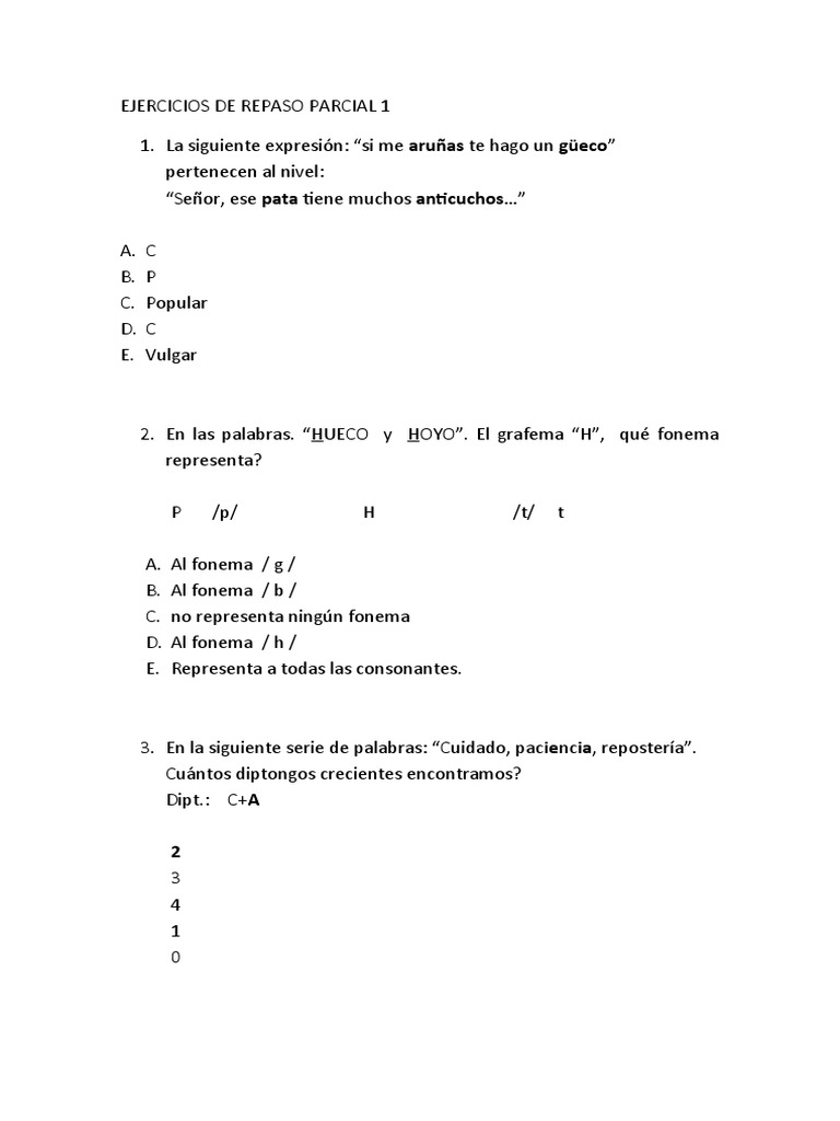 Ejercicios de Repaso para Parcial 1 | PDF | Coma | Lingüística