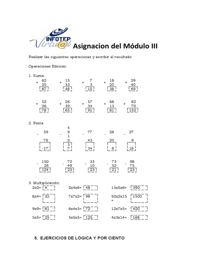 Ejercicios de Matemáticas Básicas y Lógica | PDF