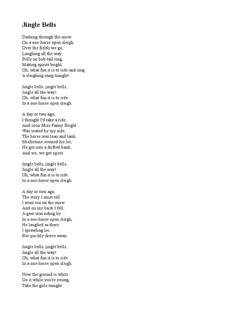 Jingle Bells (Original Lyrics) | PDF