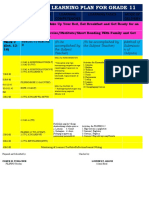 Weekly Home Learning Plan For Grade 11: Day & Time Learning Areas Learning Competencies Learning Tasks Mode of Delivery