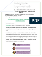 Legitimidad Del Poder Político Por Mecanismos de Legitimación Social. - Mecanismos de Legitimación Social