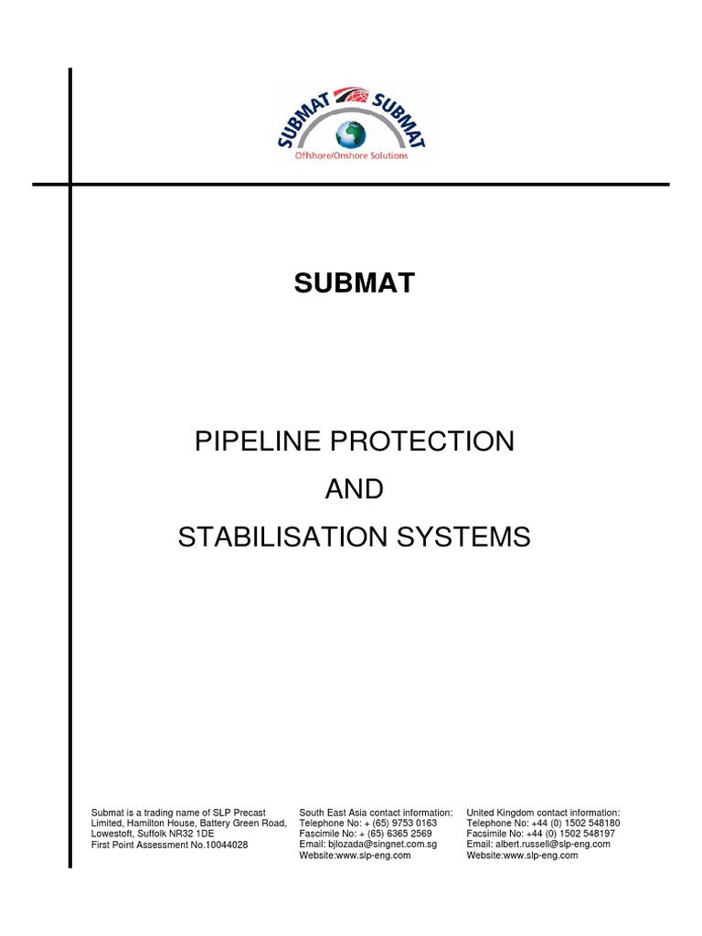 Submat Pipeline Protection Solutions | PDF | Concrete | Pipeline Transport