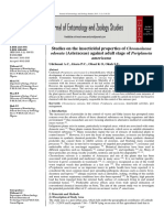 Studies On The Insecticidal Properties of Chromolaena: Odorata (Asteraceae) Against Adult Stage of Periplaneta Americana