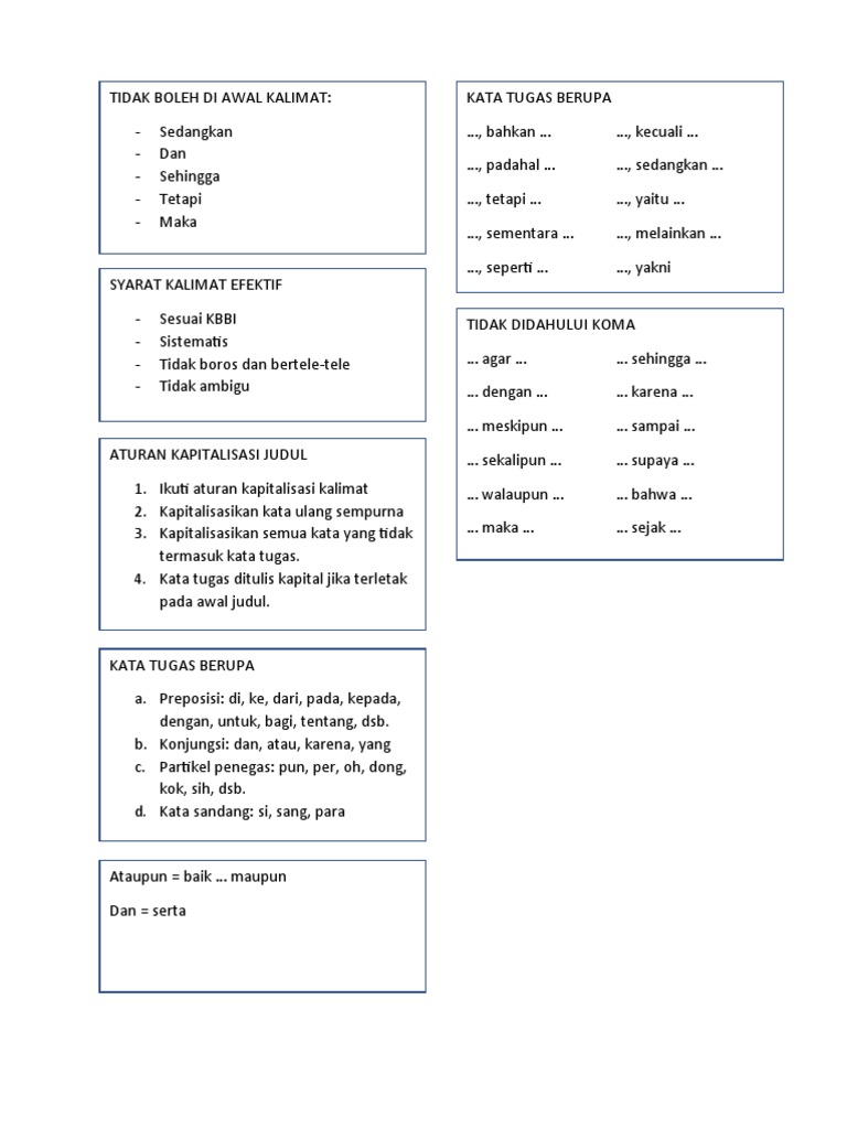 Catatan Penting PUEBI | PDF
