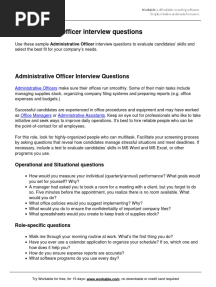 Administrative Officer Interview Questions