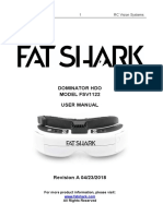 Dominator Hdo Model Fsv1122 User Manual: Fat Shark 1 RC Vision Systems