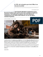 Con Poco Más Del 15 de La Deuda Que Tomó Macri Se Terminaría La Hambruna Mundial