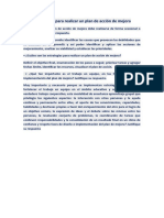 Parámetros para Realizar Un Plan de Acción de Mejora