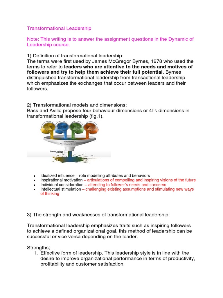 Transformational Leadership Overview | PDF | Leadership | Leadership