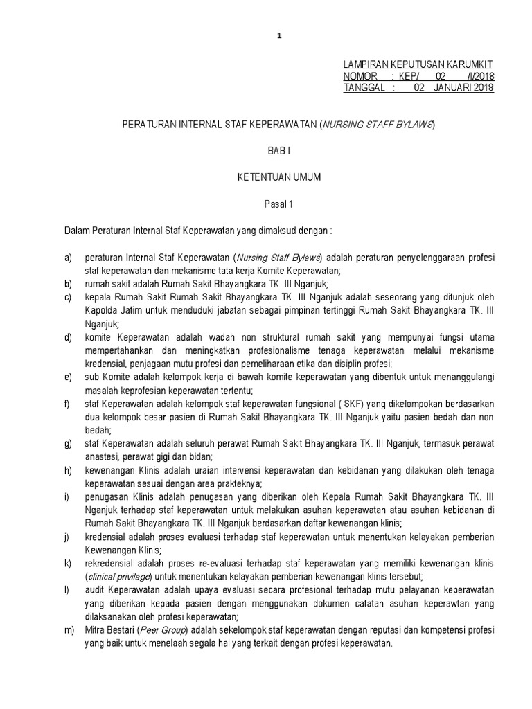 Nursing by Laws RSB Nganjuk 2018 Edit 2032018 PDF