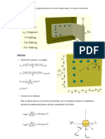 4.-Calcular El Factor de Seguridad para La Unión Empernada, en Base Al Esfuerzo Cortante y Por Flexión