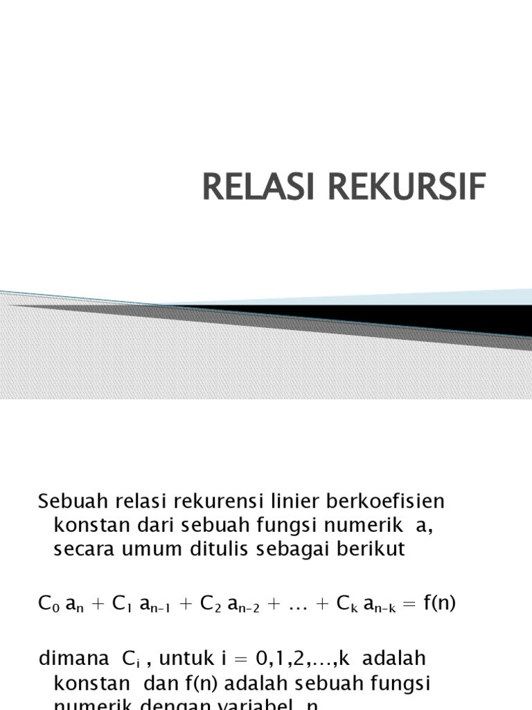 Solusi Relasi Rekurensi Linier | PDF