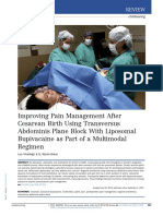 Improving Pain Management After Cesarean Birth Using Transversus Abdominis Plane Block With Liposomal Bupivacaine As Part of A Multimodal Regimen