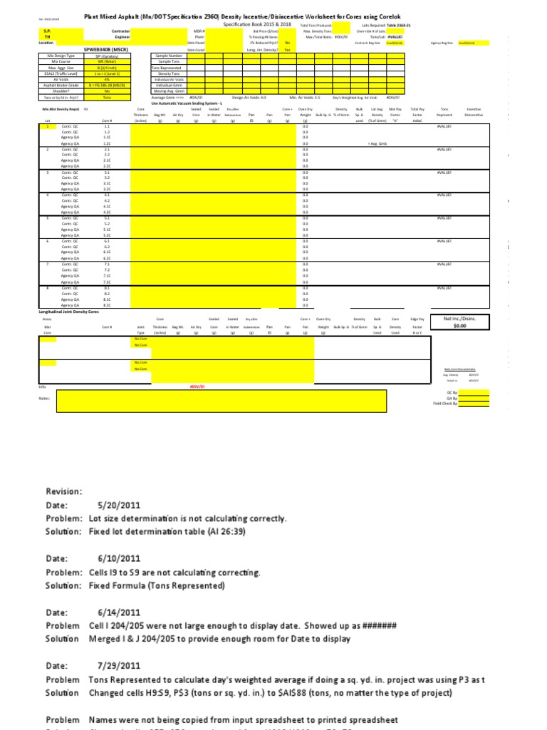 Plant Mixed Asphalt (Mn/DOT Specification 2360) Density Incentive ...