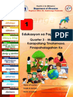Edukasyon Sa Pagpapakatao: Quarter 3 - Modyul 3: Karapatang Tinatamasa, Pinapahalagahan Ko
