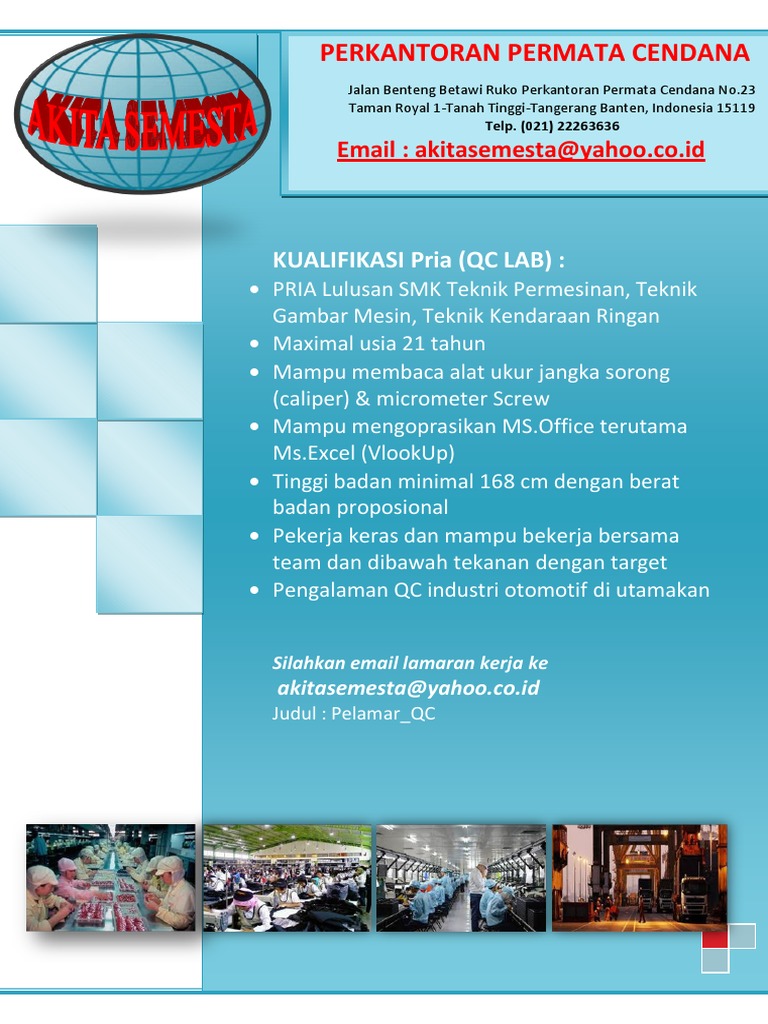 Iklan Lowongan Kerja QC PDF