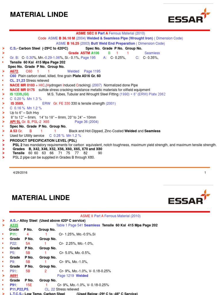 ASME Material Specifications Overview | PDF | Construction | Welding