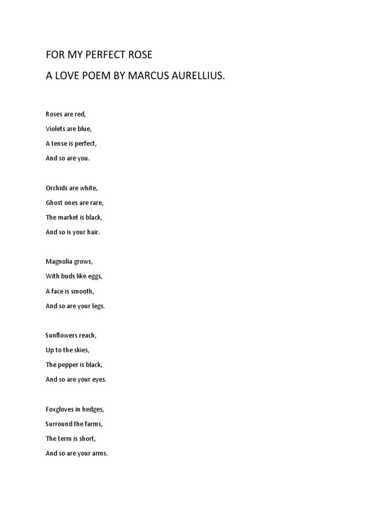 Love Poem: My Perfect Rose | PDF | Poetry