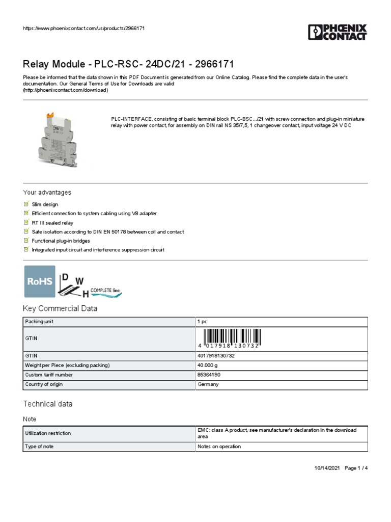 Interposing Relay Phoenix Contact PDF Relay Power Engineering