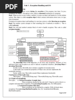 Unit - 3 Exception Handling and IO