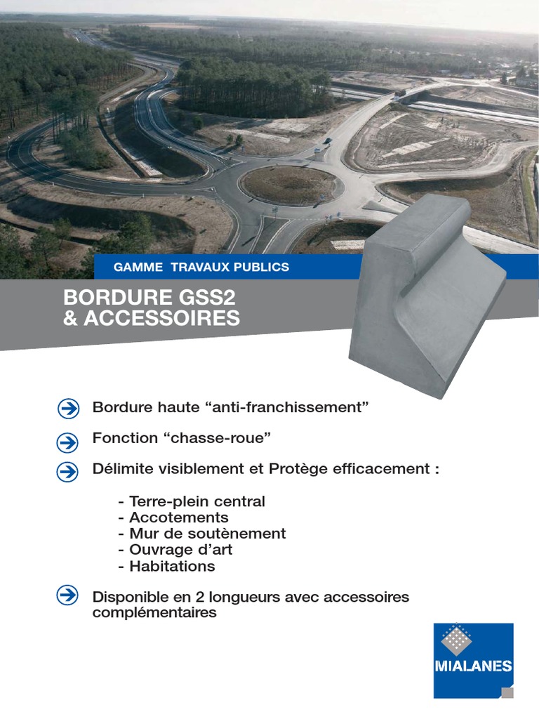 Bordure GSS2 : Caractéristiques et Pose | PDF | Mortier (matériau) | Béton