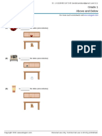 Grade 1 Above and Below: Fill in The Blanks