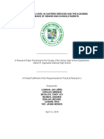 The Satisfaction Level in Canteen Services and The Academic Performance of Senior High Schoolstudents