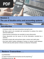 Module 2 - The Use of Double-Entry and Accounting Systems