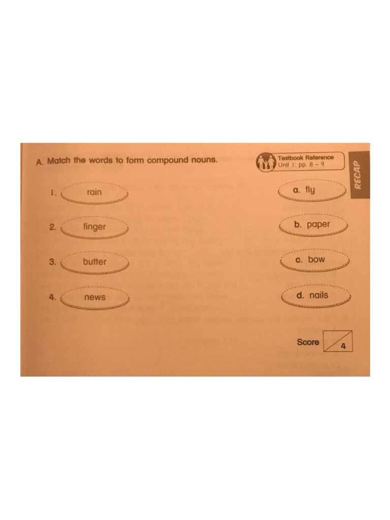 A. Match The Words To Form Compound Nouns | PDF