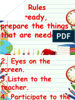 Rules: 1. Be Ready, Prepare The Things That Are Needed