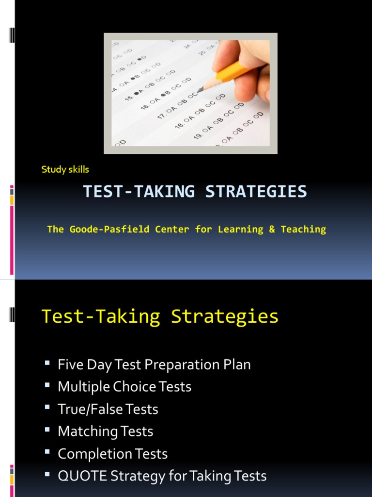 Effective Test-Taking Strategies Guide | PDF | Multiple Choice | Paragraph
