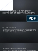 Functions and Powers of Controller of Certifying Authority