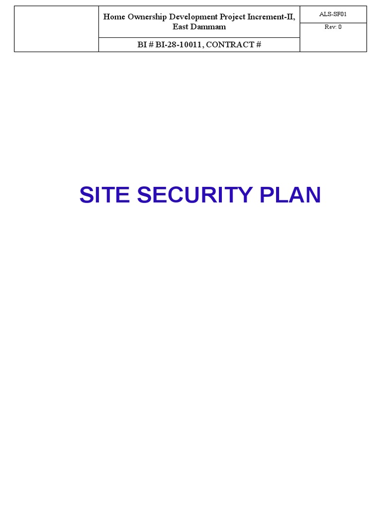Security Plan PDF Security Guard Identity Document