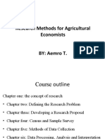Research Methods For Agricultural Economists