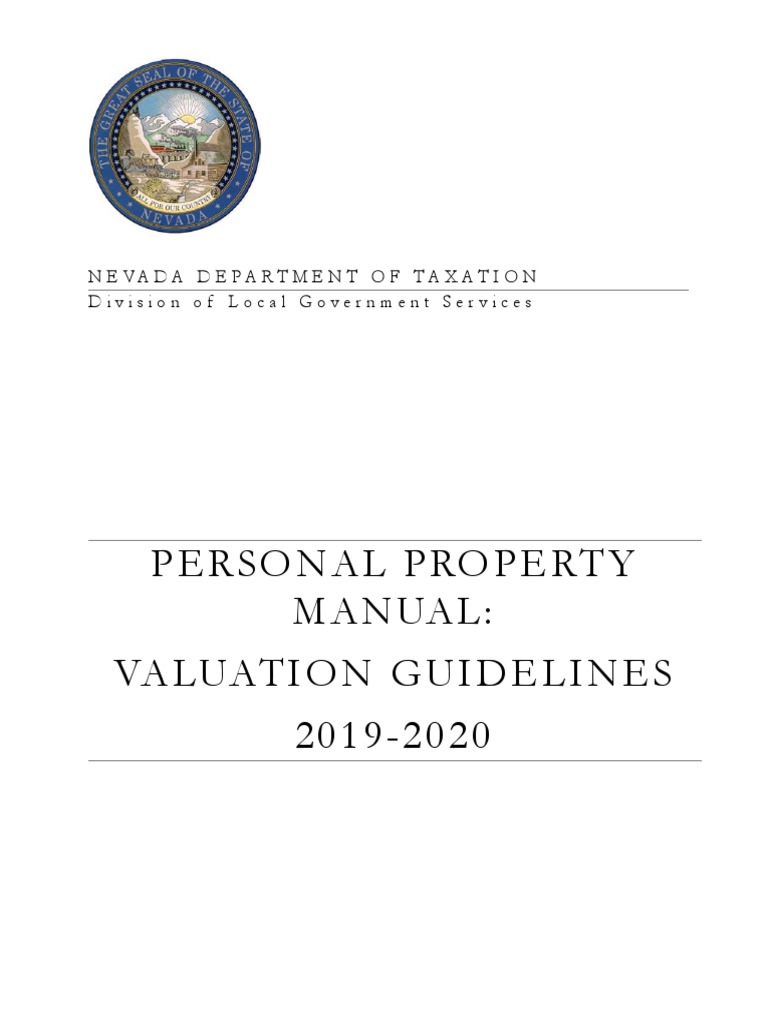20192020 Personal Property Manual Final PDF Depreciation