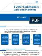 5 - Users and Other Stakeholders, Organizing and Planning