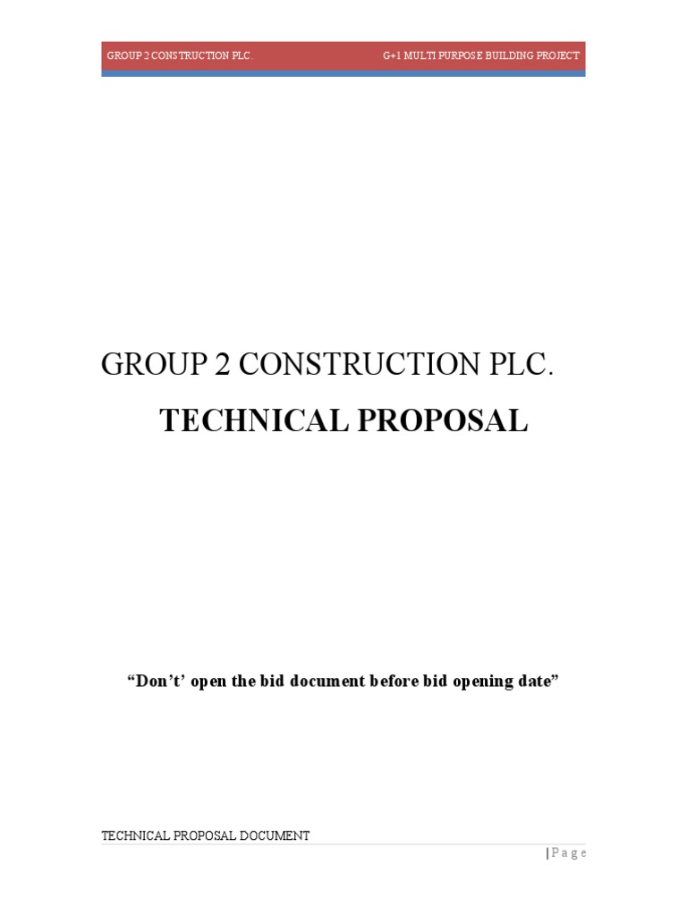 Technical Proposal for G+1 Building Project | PDF | Audit | Concrete