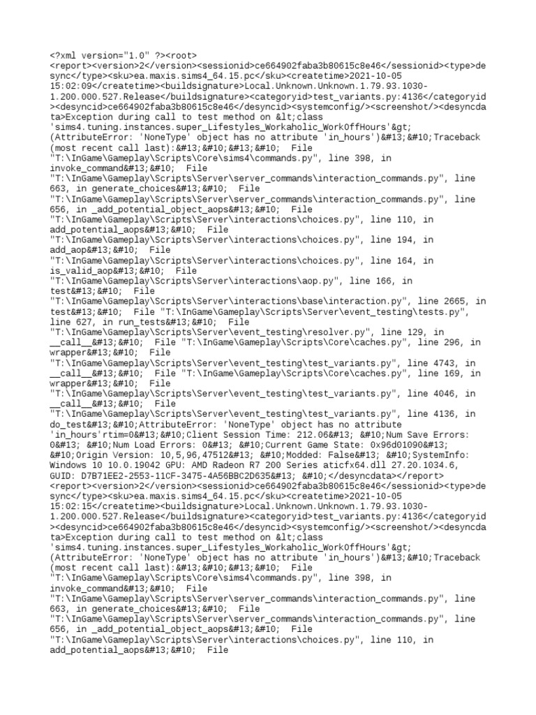 Sims 4 Desync Error Report | PDF | Graphics Processing Unit | Advanced ...