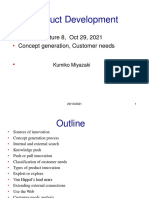 Product Development: Lecture 8, Oct 29, 2021 Concept Generation, Customer Needs