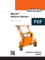 Martin Railcar Opener: Operator's Manual M3604