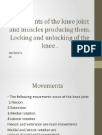 Movements of The Knee Joint and Muscles Producing