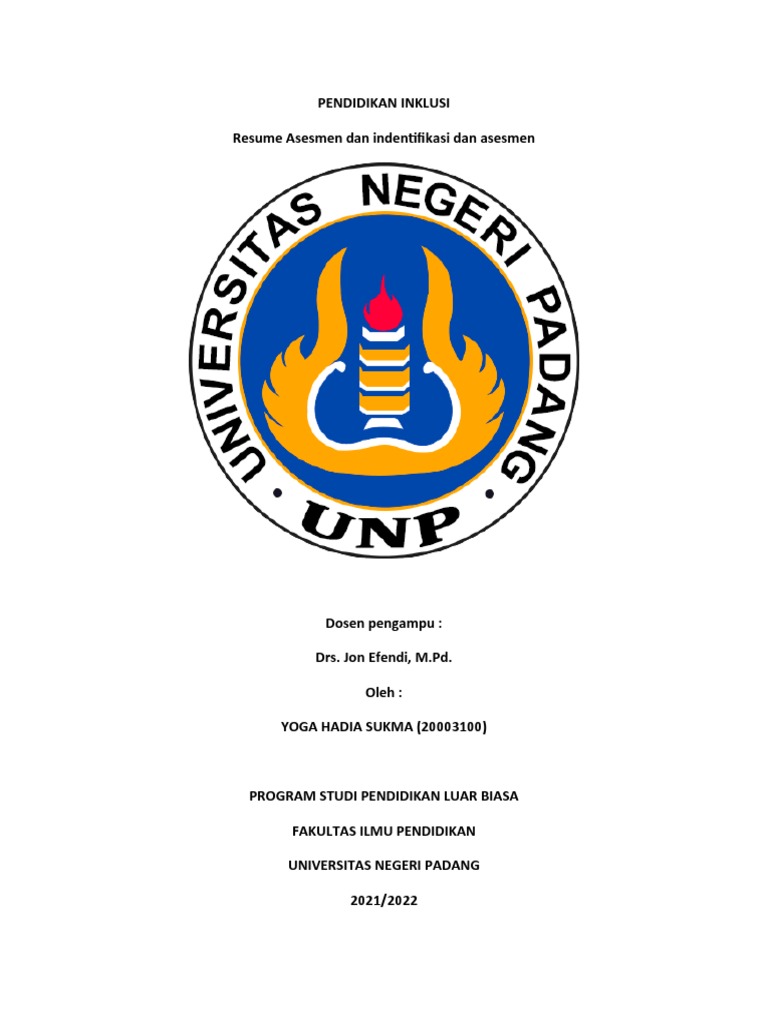 Pendidikan Inklusif Identifikasi Dan Asesmen Pdf