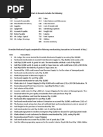 Riverdale Mechanical Supply Chart of Accounts Includes The Following