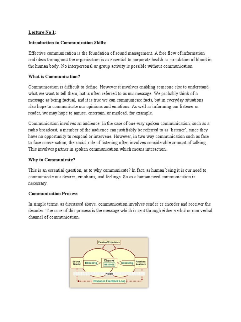 Lecture No 1: Introduction To Communication Skills | PDF