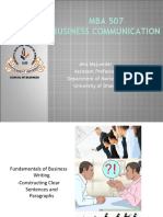 MBA 507 Business Communication: Jeta Majumder Assistant Professor Department of Marketing University of Dhaka