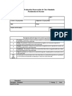 Pauta de Evaluación Observación de Clase Simulada Docente