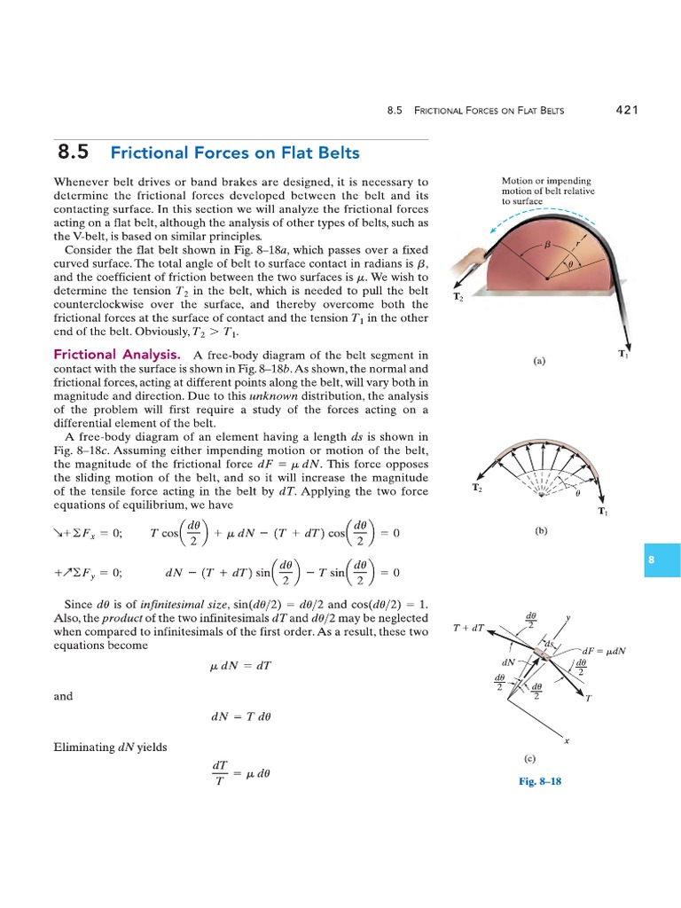 Frictional Forces On Flat Belts PDF
