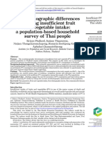 Sociodemographic Differences Affecting Insufficient Fruit and Vegetable Intake: A Population-Based Household Survey of Thai People
